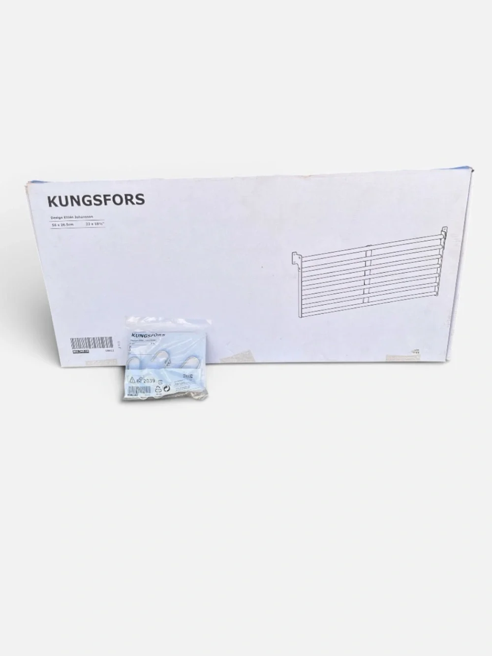 IKEA Kungsfors Stainless Steel Kitchen Wall Storage Grid & Kungsfors Wall Hooks
